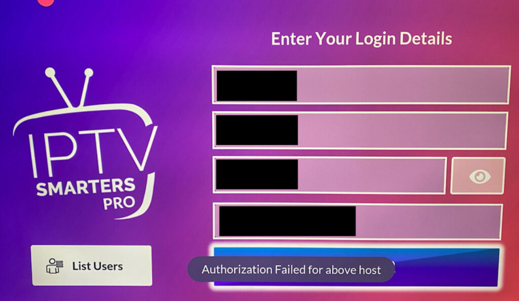 authorization failed for above host